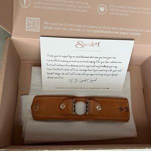 Spark*l  Tan Leather Cuff Apple Watch Band 38mm 40mm and 41mm XXS